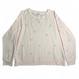 Workshop Republic Heart Print Sweatshirt XL Pink Crewneck Womens NWOT